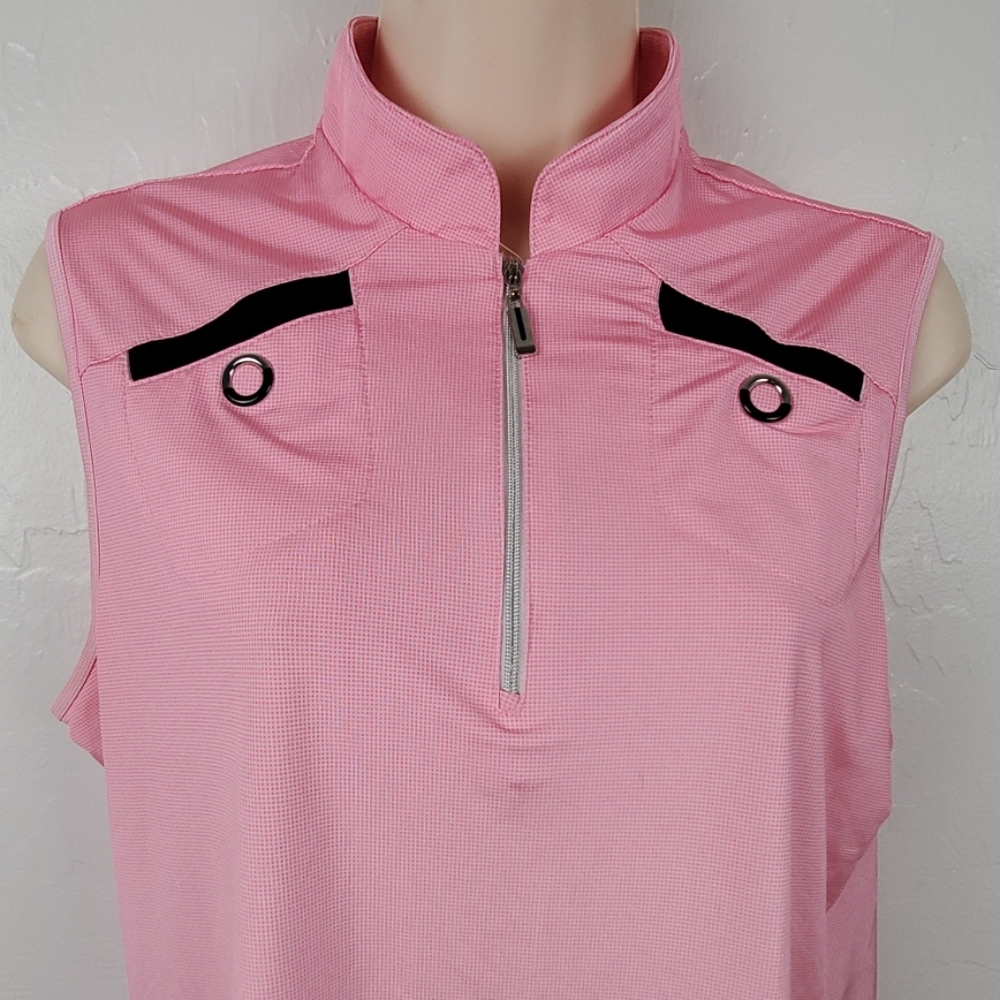 Jamie Sadock top spots 3/4 zipper tee women size M